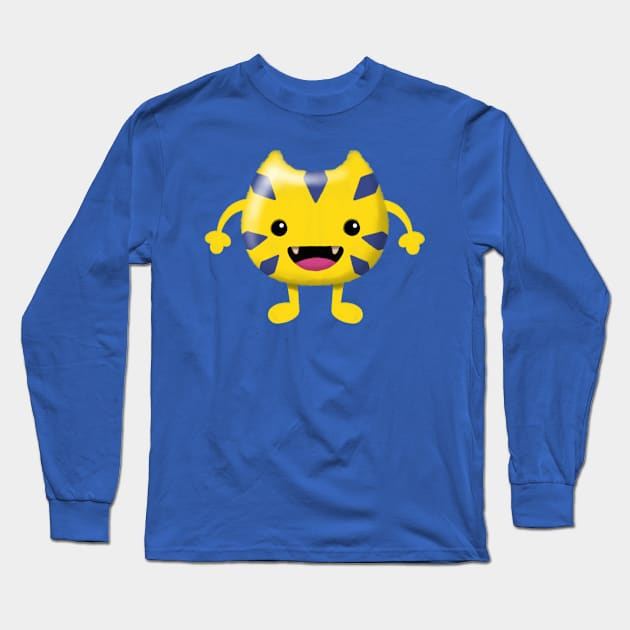 Cute Yellow Monster Long Sleeve T-Shirt by avertodesign